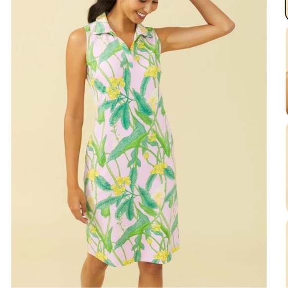 J. McLaughlin Dresses & Skirts - J. Mclaughlin • NWT Ayla Dress Catalina Cloth Lily Frond Pink Green XS Preppy